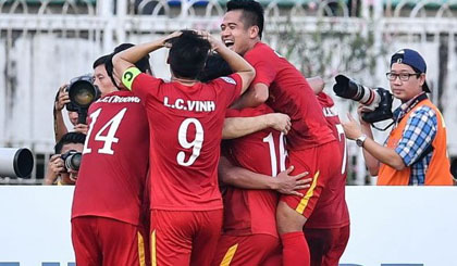 Hình ảnh tuyển Việt Nam ở trận thắng Malaysia. Nguồn: Affsuzukicup