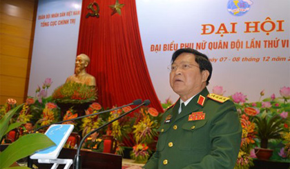 Đại tướng Ngô Xuân Lịch tới dự và phát biểu chỉ đạo Đại hội.