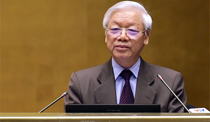 Tổng Bí thư Nguyễn Phú Trọng phát biểu chỉ đạo Hội nghị. Ảnh: VGP/Nhật Bắc
