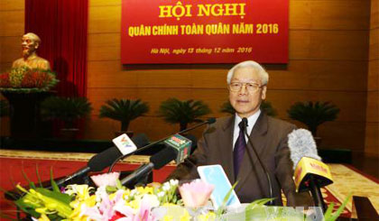  Tổng Bí thư Nguyễn Phú Trọng phát biểu chỉ đạo Hội nghị. Ảnh: TTXVN