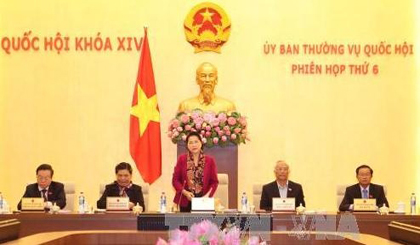 NA Chairwoman Nguyen Thi Kim Ngan addressing the opening session. (Photo: VNA)