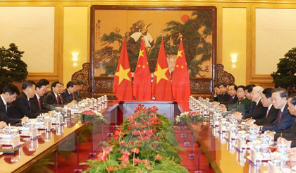 Overview of talks between Party General Secretary Nguyen Phu Trong and Chinese Party General Secretary and President Xi Jinping (Photo: VNA)