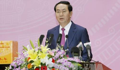 President Tran Dai Quang speaks at the event (Photo: VNA)