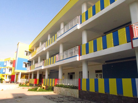 Trường Mầm non thị xã vừa hoàn thành là công trình chào mừng 30 năm thành lập lại thị xã Gò Công.