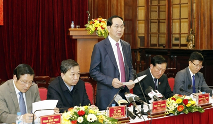 President Tran Dai Quang speaking at the conference (Credit: VNA)