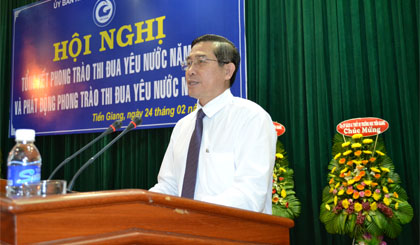 Chủ tịch UBND tỉnh Lê Văn Hưởng phát biểu chỉ đạo tại hội nghị