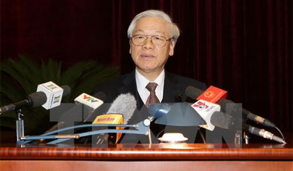 Tổng Bí thư Nguyễn Phú Trọng phát biểu chỉ đạo Hội nghị. Ảnh: Trí Dũng/TTXVN