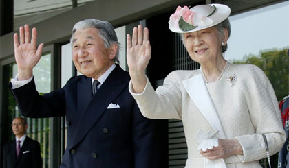 Nhà vua Nhật Bản Akihito và Hoàng hậu. Nguồn: EPA