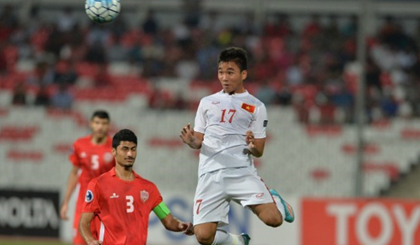 Trần Thành (áo trắng) ghi bàn thắng đưa Việt Nam đến U20 World Cup. (Nguồn: AFC)