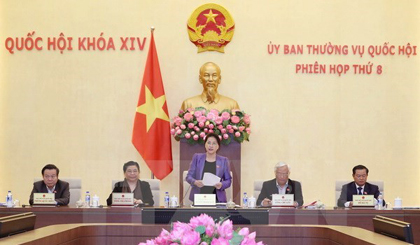 NA Chairwoman Nguyen Thi Kim Ngan address​es the closing ceremony of the session (Photo: VNA)