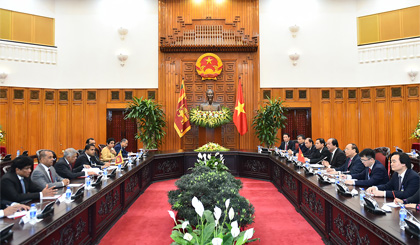 Toàn cảnh Hội đàm cấp cao Việt Nam-Sri Lanka. Ảnh: VGP/Quang Hiếu