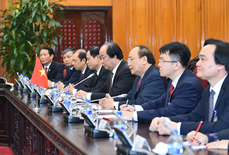 Thủ tướng Chính phủ Nguyễn Xuân Phúc phát biểu tại Hội đàm. Ảnh: VGP/Quang Hiếu