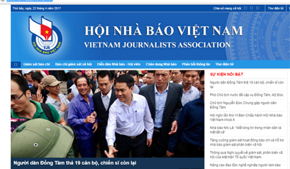 The portal of the Vietnam Journalists Association. (Source: hoinhabaovietnam.vn)
