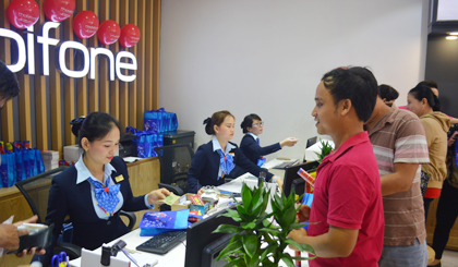 Điểm giao dịch Mobifone trên địa bàn tỉnh Tiền Giang. 