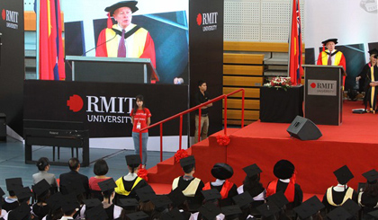A graduation ceremony at RMIT University Việt Nam. 