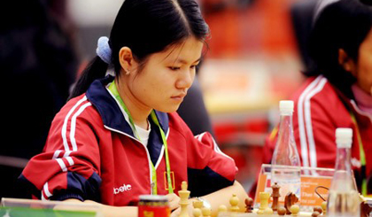Master Phạm Lê Thảo Nguyên leads the Asian Continental Chess Championships’ Women’s Category ongoing in China. — Photo toquoc.vn