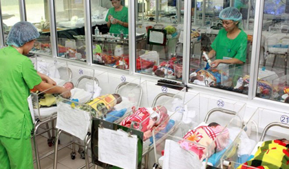 Infant care at the National Hospital of Obstetrics and Gynecology (Photo: VNA)