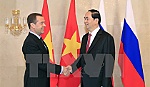 Chủ tịch nước Trần Đại Quang hội kiến Thủ tướng Nga Dmitry Medvedev