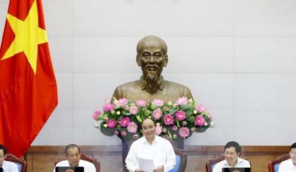Prime Minister Nguyen Xuan Phuc is speaking (Photo: VNA)
