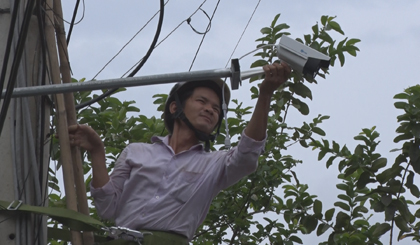 Lắp đặt Camera tại ấp Tân Phú II,  xã Tân Thuận Bình.