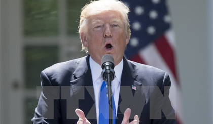 Tổng thống Mỹ Donald Trump trong cuộc họp báo ở thủ đô Washington. Nguồn: EPA/TTXVN