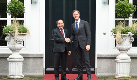 Thủ tướng Nguyễn Xuân Phúc và Thủ tướng Hà Lan Mark Rutte. Ảnh: VGP/Quang Hiếu