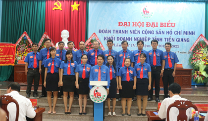 Ban Chấp hành Đoàn TNCS Hồ Chí Minh Khối các doanh nghiệp tỉnh nhiệm kỳ 2017 – 2022 ra mắt tại Đại hội.