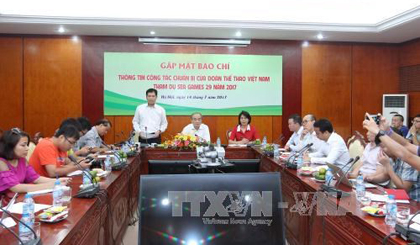  At the press conference. The sport authorities will create the best possible conditions for Vietnamese athletes to gain impressive achievements at the 29th SEA Games (Photo: VNA)