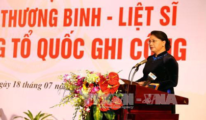 National Assembly Chairwoman Nguyen Thi Kim Ngan speaks at the event (Source: VNA)