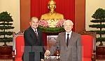 Tổng Bí thư tiếp đoàn đại biểu Đảng Nhân dân Cách mạng Lào