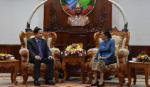 Vietnam Fatherland Front leader meets top legislator of Laos