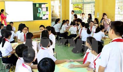 Students at a school in Da Nang city (Photo: VNA)