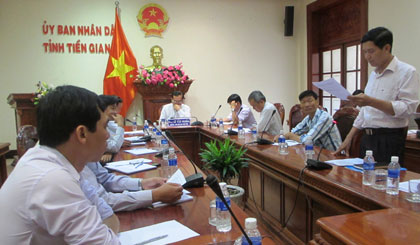 Ông Trần Văn Toàn, Chánh Thanh tra Sở TN&MT báo cáo kết quả xác minh nội dung khiếu nại của ông Võ Thành Lộc.