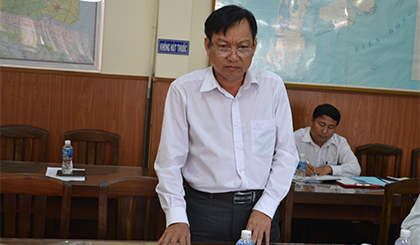 Ông Trần Văn Bon, giám đốc Sở giao thông vận tải phát biểu ý kiến tại buổi làm việc 