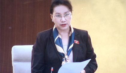 Chủ tịch Quốc hội Nguyễn Thị Kim Ngân phát biểu bế mạc phiên họp. Ảnh: VGP/Nguyễn Hoàng