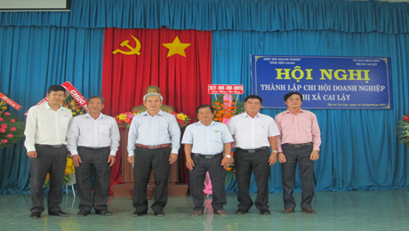 The Executive Committee of the Cai Lay town branch of Business Association. Photo: QUOC TUAN