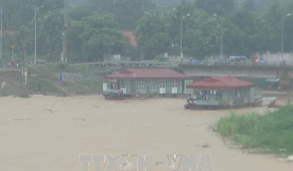 Damaging rains and floods hit ​Hoa Binh province over the past three days. (Photo: VNA)