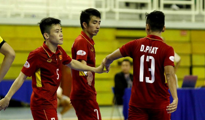 Tuyển Futsal Việt Nam thắng đậm Brunei để giành vé vào bán kết. (Nguồn: Futsal Vietnam)