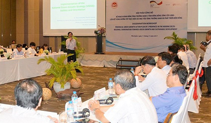 A view of the conference on green growth for the Mekong Delta in Phu Quoc Island on November 11