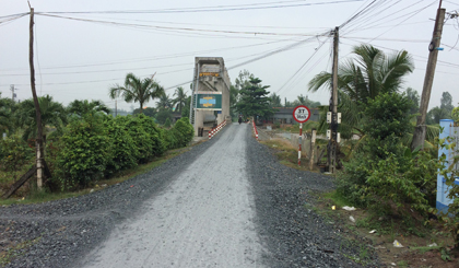 Tuyến đê sông Tra trên địa bàn xã Đồng Sơn.