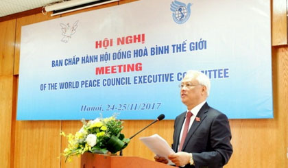 NA Vice Chairman Uong Chu Luu speaks at the WPC meeting in Hanoi on November 24. (Credit: thoidai.com.vn)