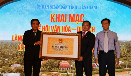 Đồng chí Nguyễn Kiều Linh, Cục Trưởng Cục Công tác phía Nam - Bộ Văn hóa, Thể thao và Du lịch phát biểu tại lễ khai mạc