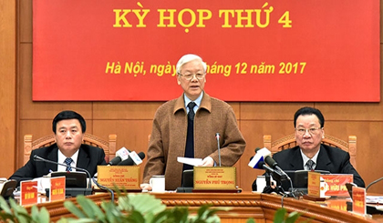 Party General Secretary Nguyen Phu Trong speaks at the session. (Photo: NDO)