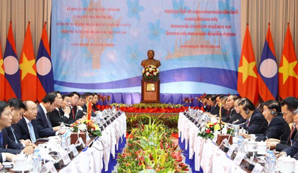 Toàn cảnh Kỳ họp lần thứ 40 Ủy ban liên Chính phủ Việt Nam/Lào. Ảnh: Thống Nhất/TTXVN
