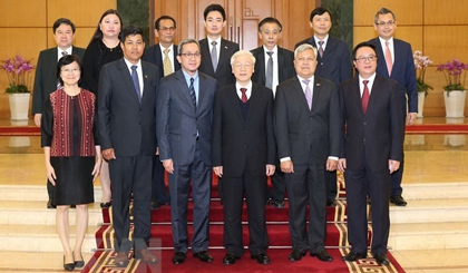 General Secretary Nguyen Phu Trong and ASEAN ambassadors