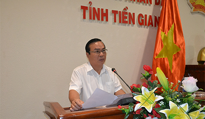 Đồng chí Phạm Anh Tuấn, Phó Chủ tịch UBND tỉnh phát biểu tại buổi làm việc