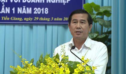 Chairman of the PPC Le Van Huong speaks at the conference. Photo: thtg.vn