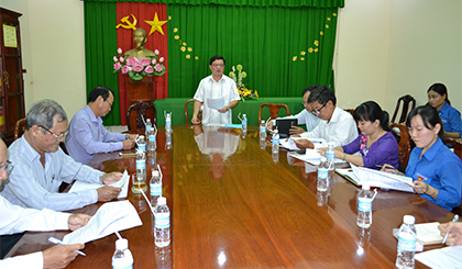 Phó Trưởng đoàn ĐBQH tỉnh Nguyễn Thanh Hải phát biểu tại cuộc họp