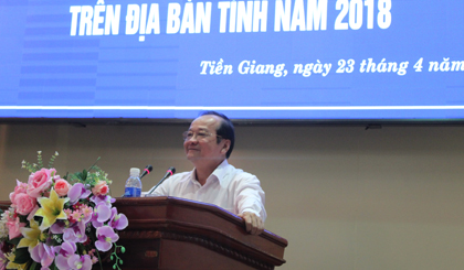 Đồng chí Trần Thanh Đức, Phó Chủ tịch UBND tỉnh phát biểu tại hội nghị