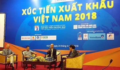 Delegates at a conference in Hanoi on April 24 on promoting Vietnam's exports in 2018 (Source: VNA)